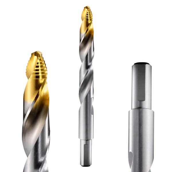 Spiralbohrer HSS-G, TiN-Stufenspitze & reduz. Schaft